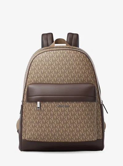 Michael Kors Outlet Pacey Medium Signature Logo Backpack In Brown