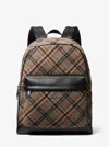 Michael Kors Outlet Pacey Plaid Print Wool Blend Backpack In Grey
