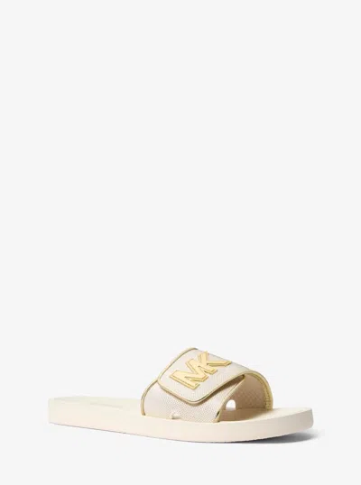 Michael Kors Outlet Palmer Metallic Mesh Slide Sandal In Gold
