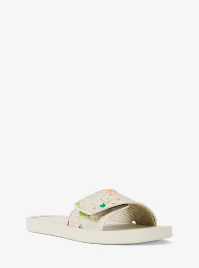 Michael Kors Outlet Palmer Printed Signature Logo Slide Sandal In Multi