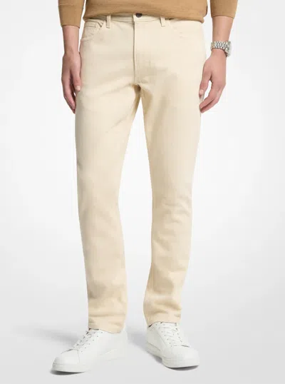 Michael Kors Outlet Parker Slim-fit Stretch Denim Jeans In Beige