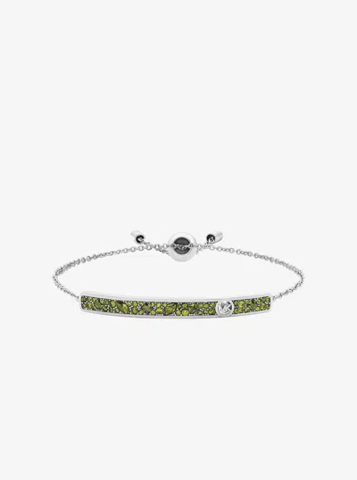 Michael Kors Outlet Pavé Bar Slider Bracelet In Silver