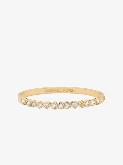 Michael Kors Outlet Pavé Heart Bangle In Gold