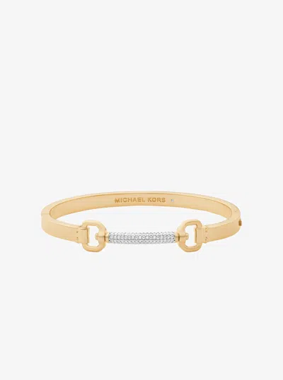 Michael Kors Outlet Pavé Horsebit Bangle In Gold