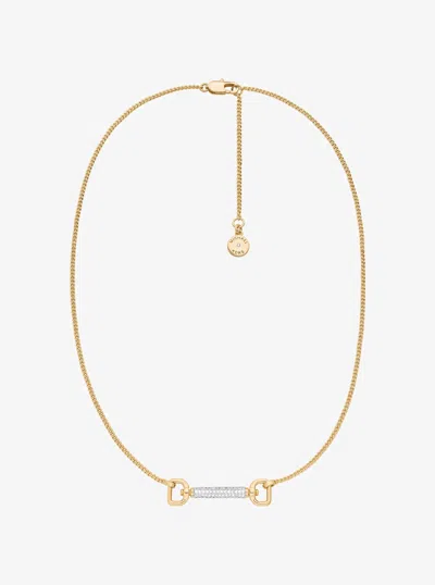 Michael Kors Outlet Pavé Horsebit Necklace In Gold
