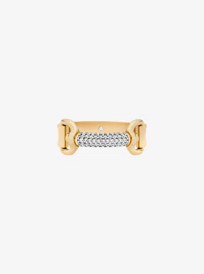 Michael Kors Outlet Pavé Horsebit Ring In Gold