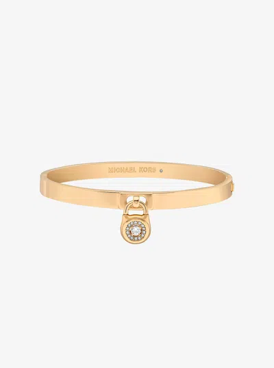 Michael Kors Outlet Pavé Lock Bangle In Gold