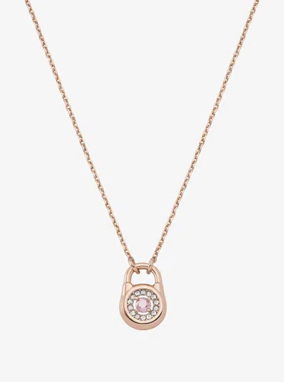 Michael Kors Outlet Pavé Lock Necklace In Gold