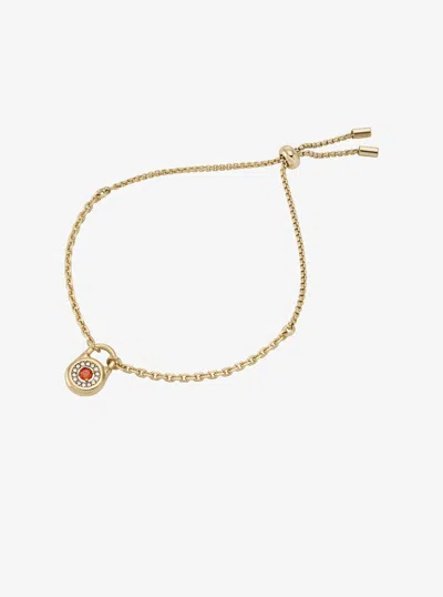 Michael Kors Outlet Pavé Lock Slider Bracelet In Gold
