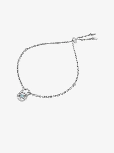 Michael Kors Outlet Pavé Lock Slider Bracelet In Silver