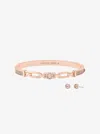 Michael Kors Outlet Pavé Logo Bangle And Stud Earrings Gift Set In Multi