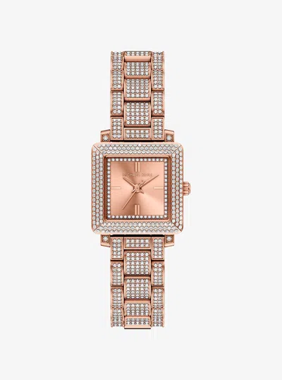 Michael Kors Outlet Petite Gwynn Pavé Rose Gold-tone Watch In Metallic