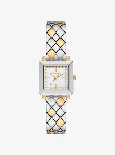 Michael Kors Outlet Petite Gwynn Pavé Two-tone Watch In Metallic