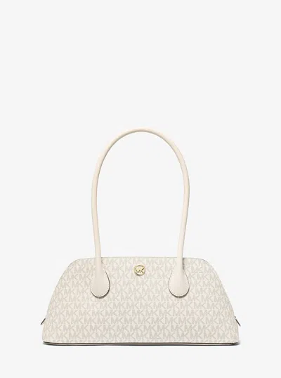 Michael Kors Outlet Petra Medium Signature Logo Shoulder Bag In Multi