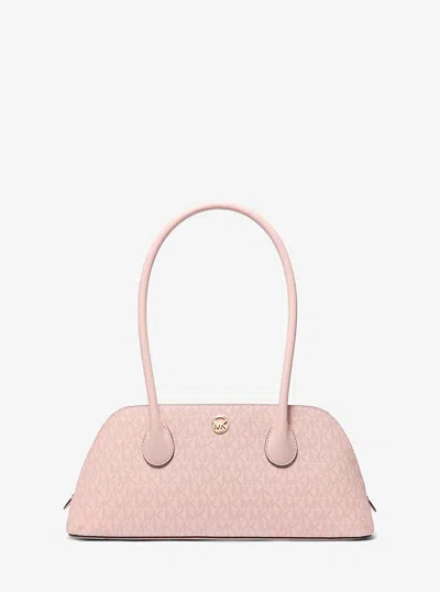 Michael Kors Outlet Petra Medium Signature Logo Shoulder Bag In Multi