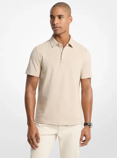 Michael Kors Outlet Pima Cotton Piqué Polo Shirt In Beige