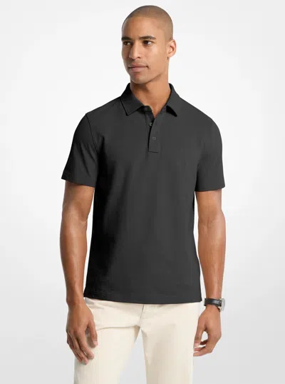 Michael Kors Outlet Pima Cotton Piqué Polo Shirt In Black