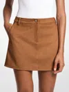 Michael Kors Outlet Polyester Microsuede Mini Skirt In Multi