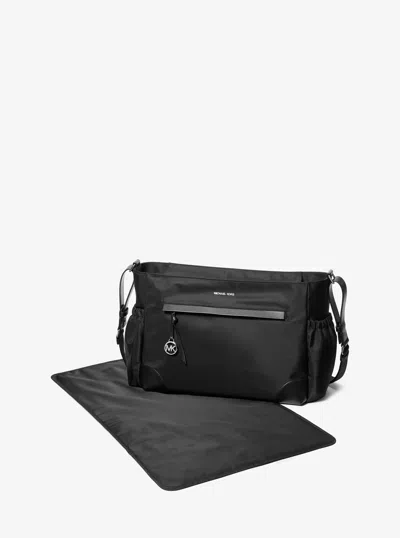 Michael Kors Outlet Prescott Large Nylon Diaper Bag In Black