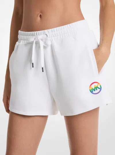 Michael Kors Outlet Pride Knit Track Shorts In White