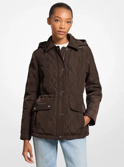 Michael Kors Outlet Quilted Jacket In Brown
