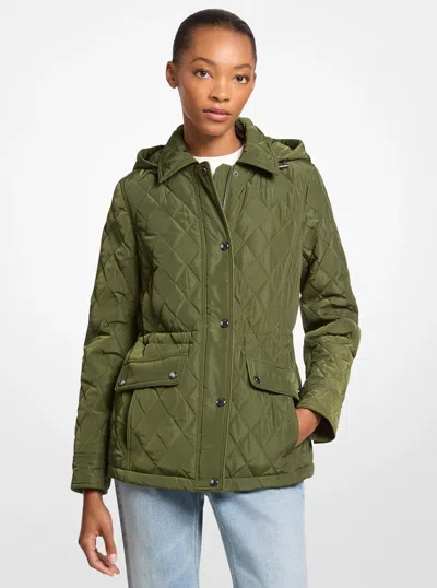 Michael Kors Outlet Quilted Jacket In Green