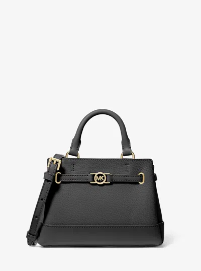 Michael Kors Outlet Reed Extra-small Pebbled Leather Satchel In Black