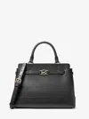 Michael Kors Outlet Reed Extra-small Pebbled Leather Satchel In Black