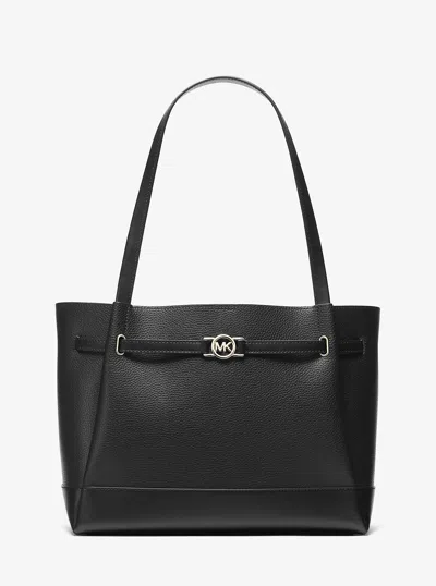 Michael Kors Outlet Reed Large Pebbled Leather Tote Bag In Black
