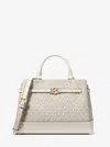 Michael Kors Outlet Reed Large Signature Logo Satchel In Neutral
