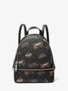 Michael Kors Outlet Rhea Extra-small Printed Signature Logo Backpack In Black
