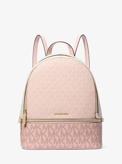 Michael Kors Outlet Rhea Medium Color-block Signature Logo Backpack In Multi