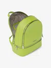 Michael Kors Outlet Rhea Medium Pebbled Leather Backpack In Green