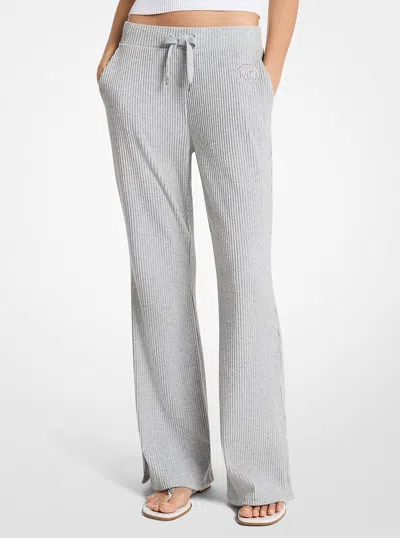 Michael Kors Outlet Ribbed Knit Pants In Gray