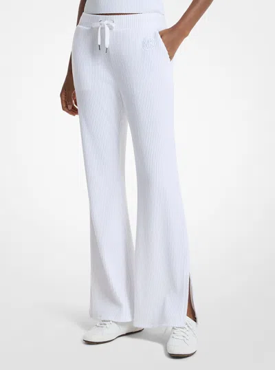 Michael Kors Outlet Ribbed Knit Pants In White