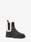 Michael Kors Outlet Ridley Suede And Faux Shearling Boot In Black