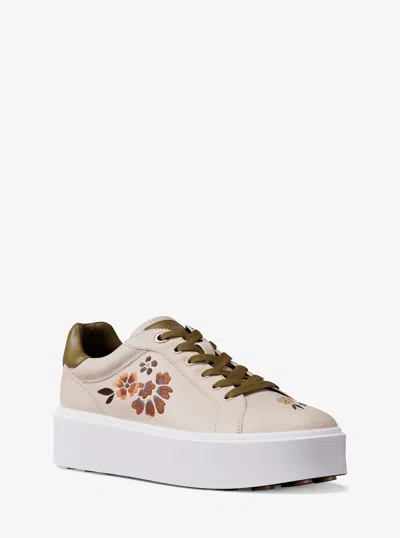 Michael Kors Outlet Romey Embellished Platform Sneaker In Beige