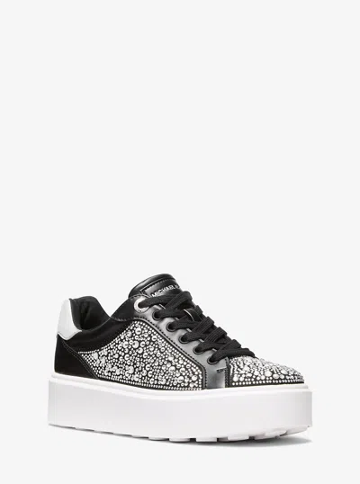 Michael Kors Outlet Romey Embellished Platform Sneaker In Black