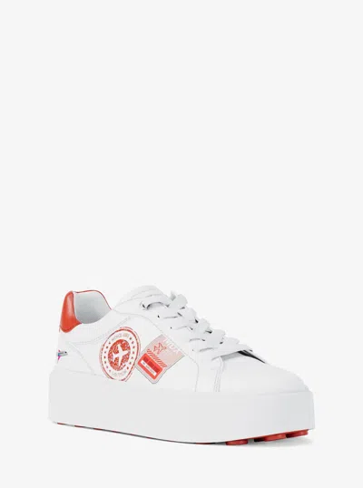 Michael Kors Outlet Romey Embellished Platform Sneaker In Red