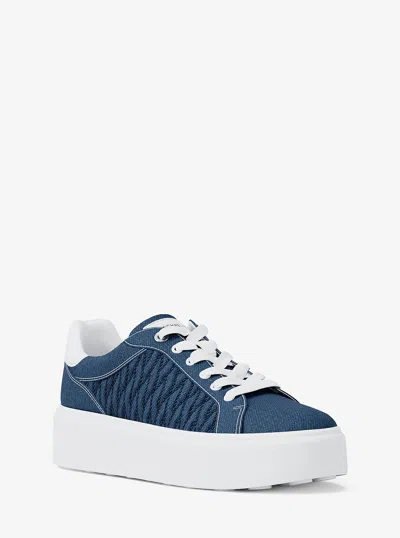 Michael Kors Outlet Romey Matelassé Denim Platform Sneaker In Multi