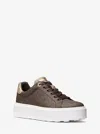 Michael Kors Outlet Romey Metallic Two-tone Signature Logo Platform Sneaker In Brown