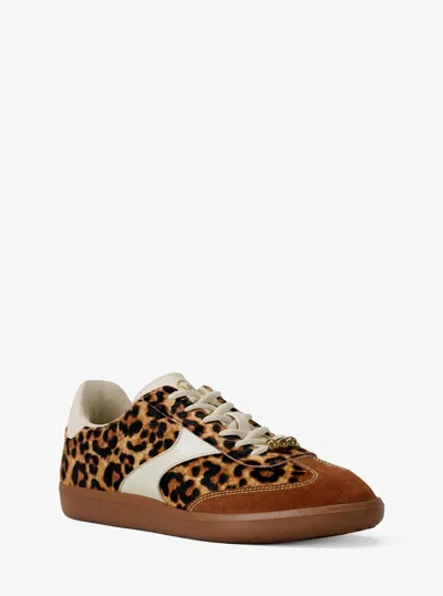 Michael Kors Outlet Sammy Leopard Print Calf Hair Sneaker In Multi