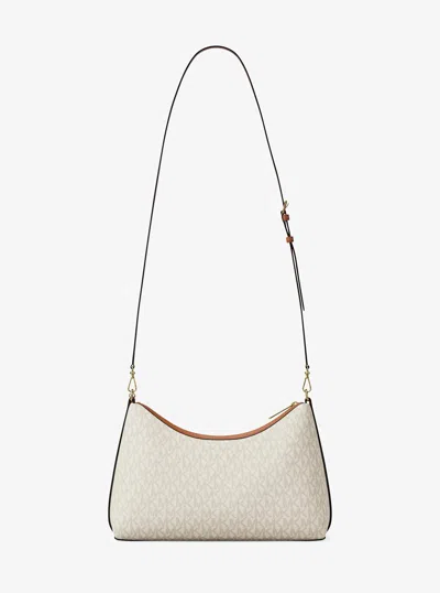 Michael Kors Outlet Sammy Medium Signature Logo Convertible Shoulder Bag In White