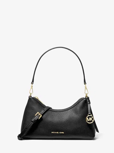 Michael Kors Outlet Sammy Small Pebbled Leather Convertible Crossbody Bag In Black