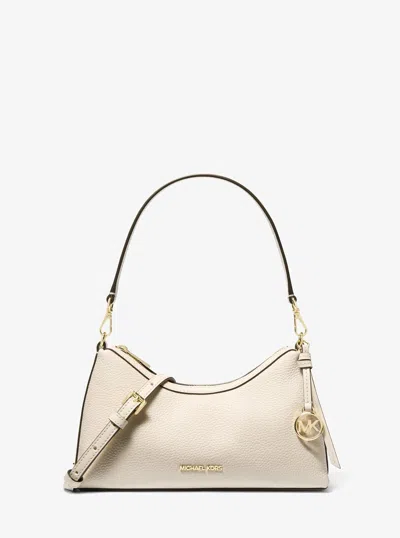 Michael Kors Outlet Sammy Small Pebbled Leather Convertible Crossbody Bag In White