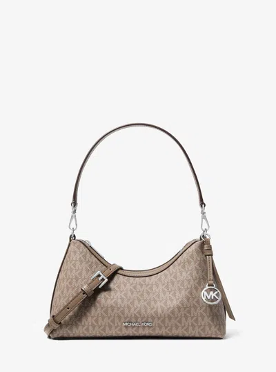 Michael Kors Outlet Sammy Small Signature Logo Convertible Crossbody Bag In Beige