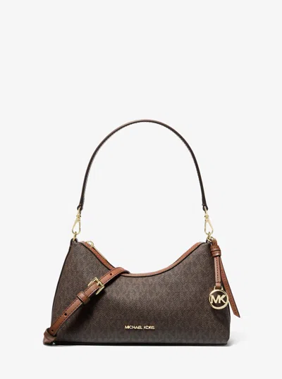 Michael Kors Outlet Sammy Small Signature Logo Convertible Crossbody Bag In Brown