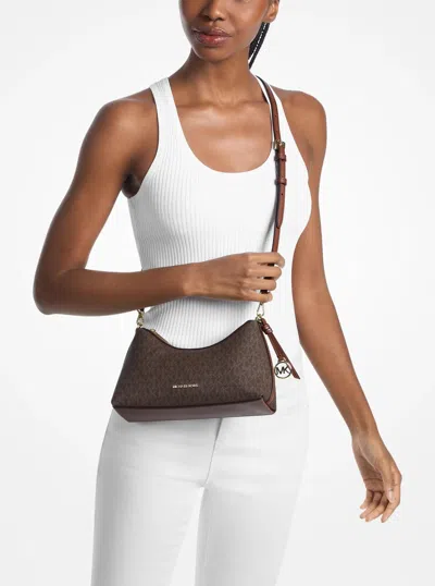 Michael Kors Outlet Sammy Small Signature Logo Convertible Crossbody Bag In Brown