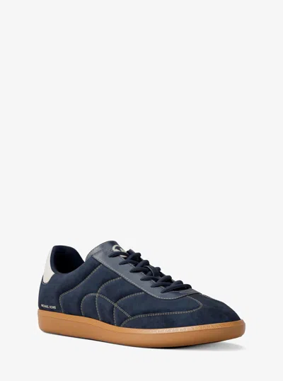 Michael Kors Outlet Sammy Suede Sneaker In Blue