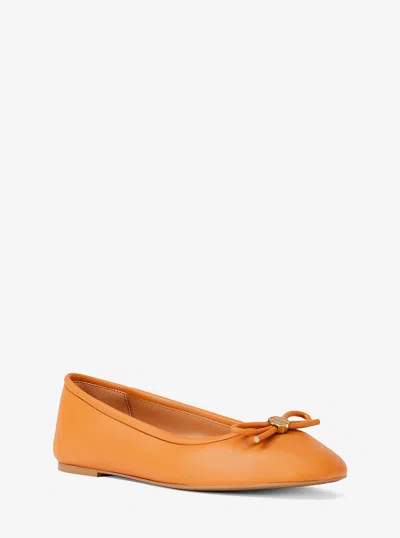 Michael Kors Outlet Savannah Ballet Flat In Brown